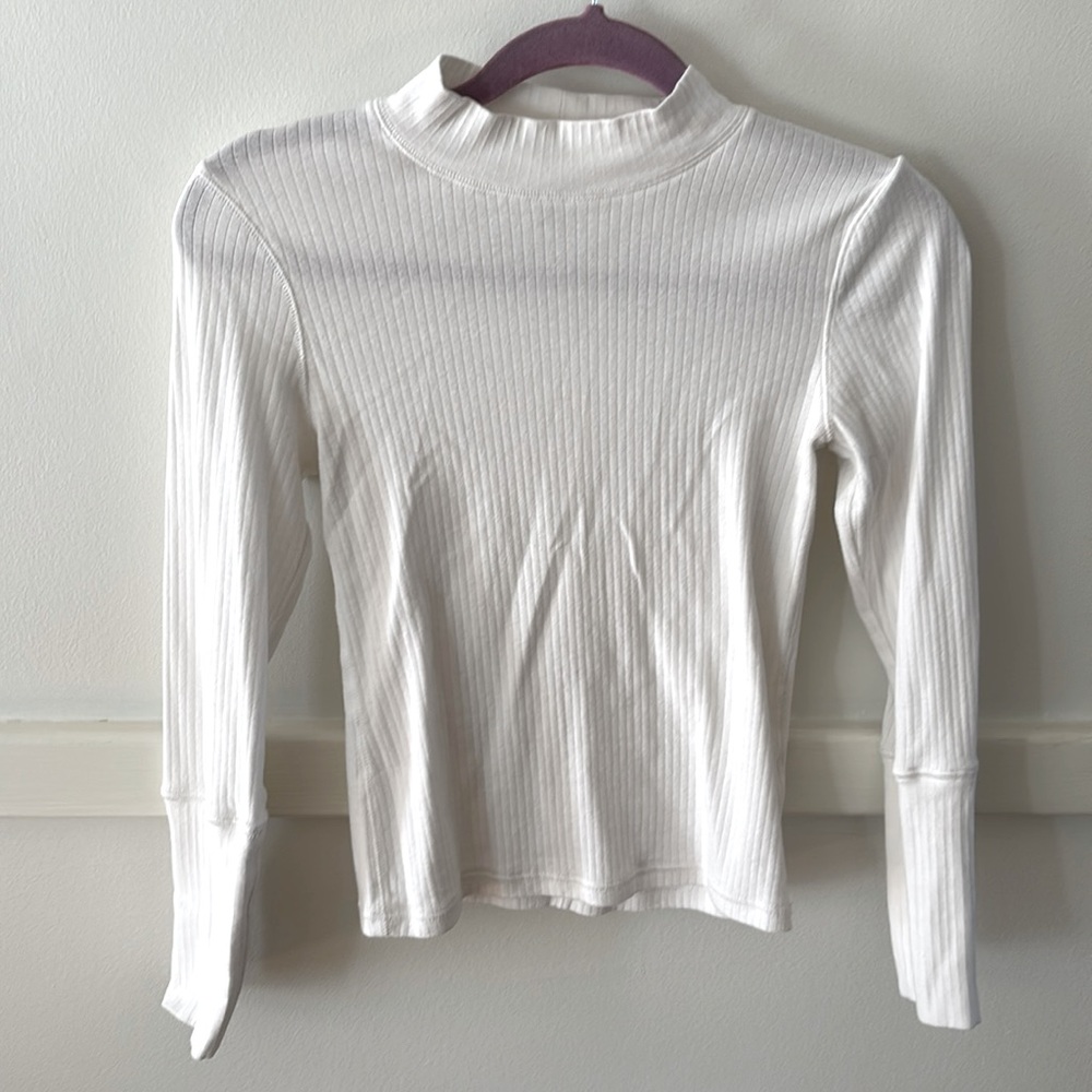 White ribbed turtleneck from free people size medium